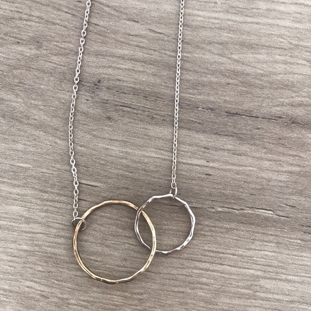 Stella & dot sterling silver and gold tone necklace